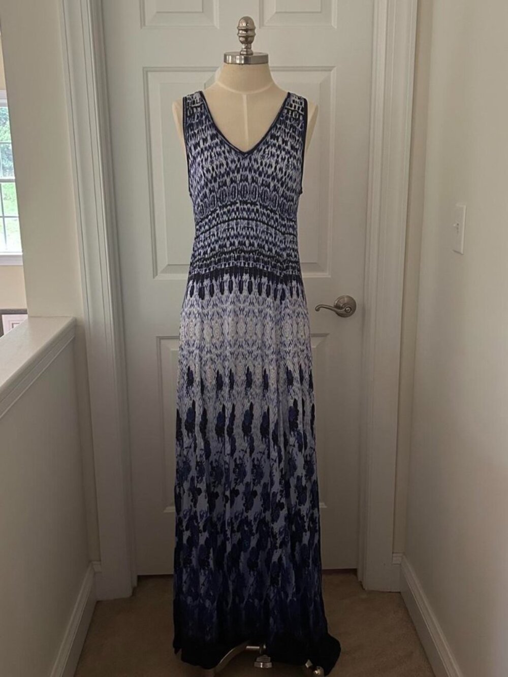 Soft Surroundings blue maxi dress with V-neckline